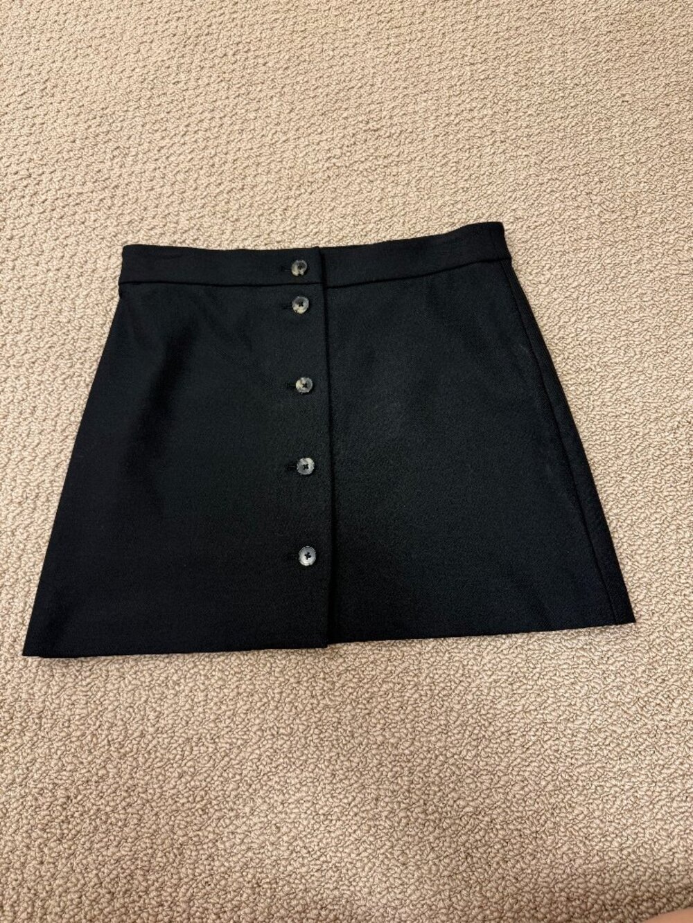 Aritzia Wilfred Black Mini Skirt Button Tai Size 10